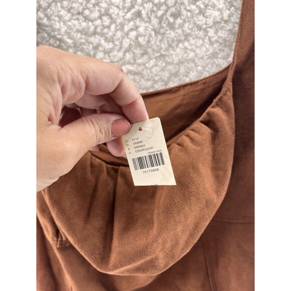 Pilcro Faux Suede Corset Tank Women's Size XL Brown Cropped NWT Anthropologie - Picture 3 of 9